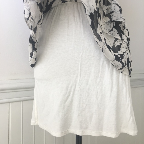 American Eagle Black and White Floral Dress 00 - Picture 6 of 9